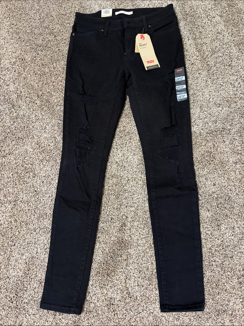 Levi's Women's Black Ripped Skinny Jeans